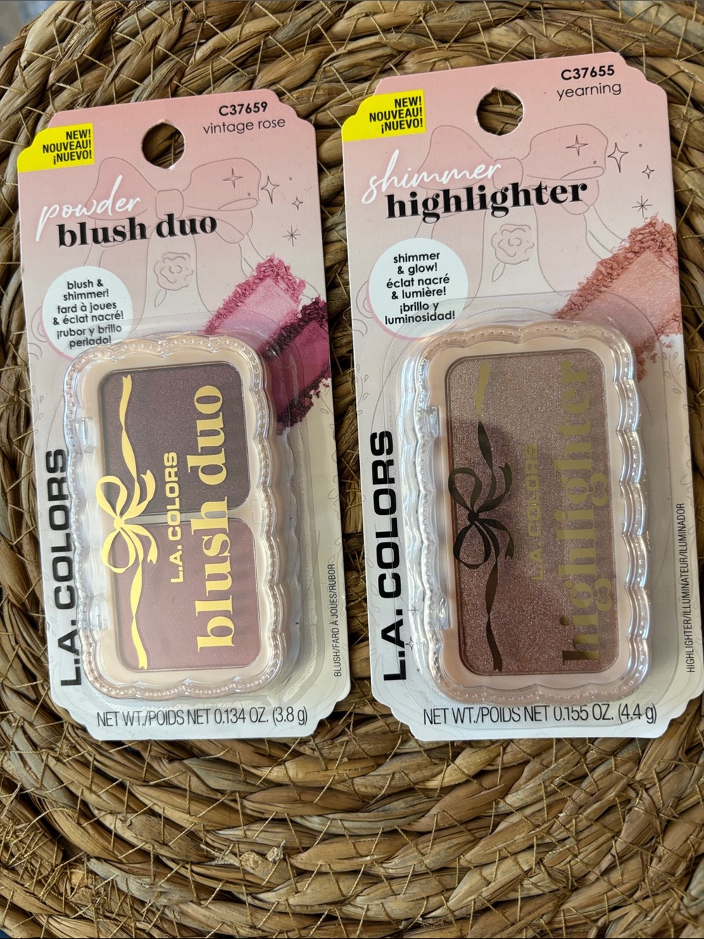 L.A. Colors Blush Duo & Shimmer Highlighter - Vintage Rose & Yearning